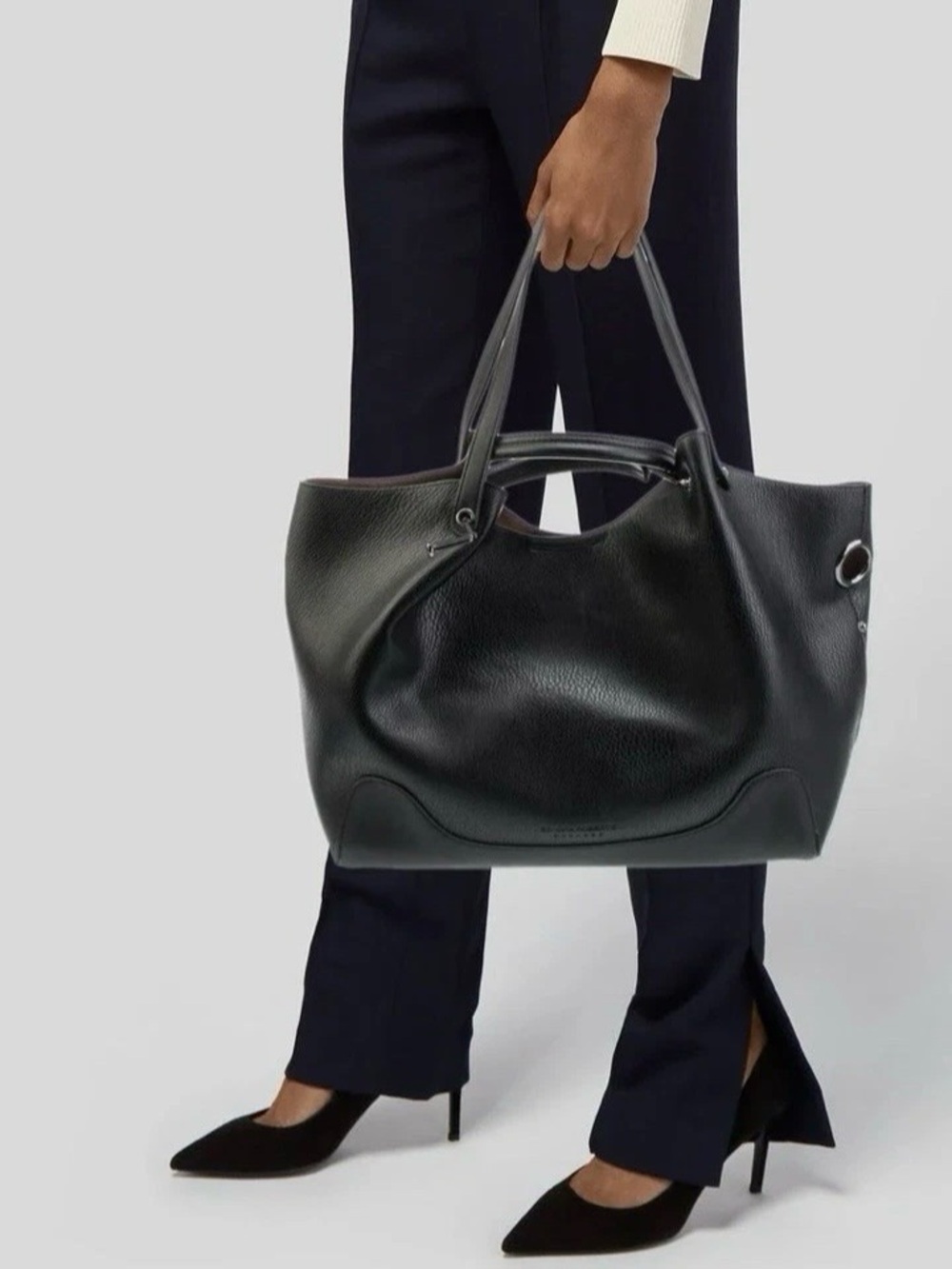 Sondra Roberts Squared Black vegan Leather Tote Bag -Everyday Carry All